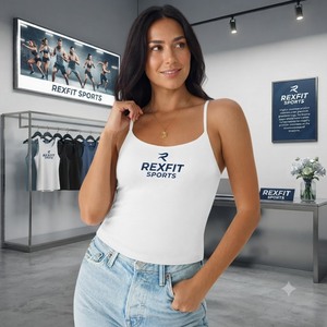 REXFITSPORTS 2026 Custom Logo Women Sports Tank <b>Top</b> Slim Fit Workout Gym Fitness Yoga Crop <b>Vest</b> custom logo tank <b>top</b> - Product Image 2