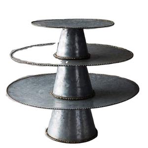 Support à gâteau élégant à 3 niveaux pour fête de mariage, maison et restaurant, plateau à gâteau en métal, fer galvanisé, métal poli - Product Image 1
