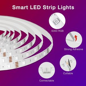 Striscia LED Smart WiFi da 30 Metri Compatibile con Alexa e Google Assistant, Controllo Vocale e Remoto tramite App, Sincronizzazione Musicale dei Colori - Product Image 6