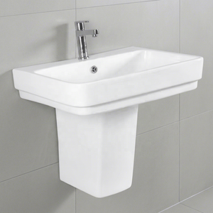 Lavabo demi-pied en céramique, écologique, résistant à l'eau, rond, pour lavage des mains, qualité export pour centres commerciaux - Product Image 5