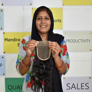 Fournisseurs non traités d'aligner les cuticules vierges indiennes Remy 7*7 Extensions de cheveux humains à double trame à fermeture ondulée - Product Image 6