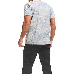 <b>Men's</b> Short Sleeve O-Neck T-Shirt With Abstract Print Slim Fit Breathable Knitted Polyester Casual Wear - Product Image 3