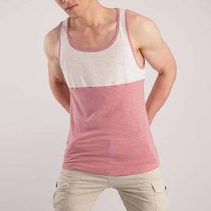 Precio al por mayor de fábrica de verano: Camisetas sin mangas transpirables para hombre con logo personalizado, de bloques de color, para deporte, gimnasio y fitness. - Product Image 3