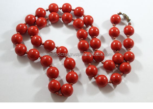 Collar de cuentas gruesas de Estilo Vintage hecho a mano, diseño de cuentas de resina redondas elegantes, forma de gancho duradera para regalos de aniversario - Product Image 2