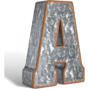 Industrial Galvanized Metal Ampersand Sign, Rustic 3D Decorative Letter for Farmhouse <b>Wall</b> Art, Vintage Wedding <b>Table</b> Decor - Product Image 3