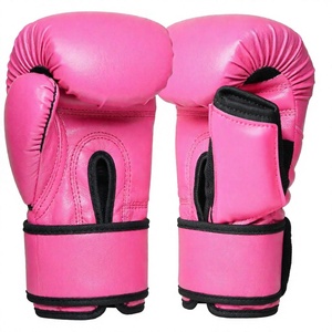 Gants de boxe rose en PU à demi-doigts, gants d'entraînement MMA Sanda avec sangle de poignet réglable pour la gym et le combat - Product Image 4