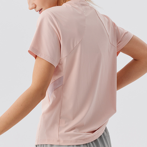 เสื้อยืดออกกำลังกายผู้หญิงสำหรับฤดูร้อน เนื้อผ้าเบา ระบายอากาศได้ดี คอกลม แขนสั้น ปรับแต่งได้ ผลิตจากไนลอนผสมสแปนเด็กซ์ - Product Image 4