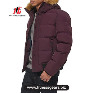 เสื้อแจ็คเก็ตบุขนสำหรับผู้ชาย JUST FITNESS GEARS รุ่นกันลม ผ้าโพลีเอสเตอร์หนา สีพื้น สวมใส่สบาย เหมาะสำหรับฤดูหนาว - Product Image 3