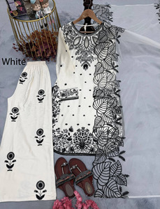 Magnifique ensemble Kurta Palazzo indien et pakistanais pour adultes, modèles Shalwar Kameez, robes imprimées numériquement pour femmes, vente en gros - Product Image 4