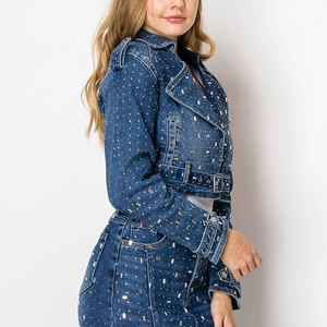 Chaqueta Vaquera de Mezclilla para Mujer, Estilo Vintage, Elegante, con Bolsillos Azules, Manga Larga, Otoño Invierno 2025 - Product Image 2