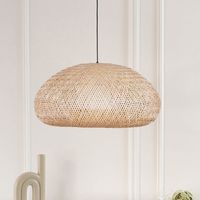 Luminaire suspendu en forme de dôme en bambou naturel tissé pour la décoration du plafond de la maison, l'éclairage intérieur et la décoration intérieure