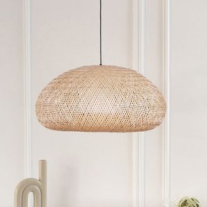 Lámpara Colgante de Bambú Natural Tejida en Forma de Domo para Decoración de Techo del Hogar, Iluminación Interior y Diseño de Interiores - Product Image 2