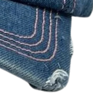 1908 Distressed Denim <b>Hat</b> Blue Embroidered Letter Baseball <b>Cap</b> Washed Vintage Style Adjustable Cotton Headwear Casual Fashion - Product Image 2
