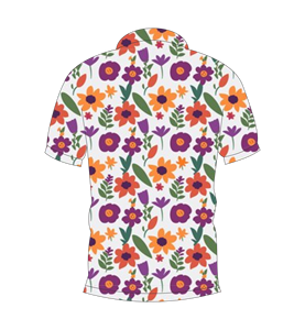 Men’s <b>White</b> Vintage Floral Print Polo Shirt Short Sleeve Casual Summer Golf <b>Tee</b> - Product Image 5