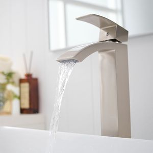 Rubinetto Moderno Monocomando per Bagno, Finitura Nichel Spazzolato, Rubinetto Monoforo per Lavabo o Mobile Bagno - Product Image 6