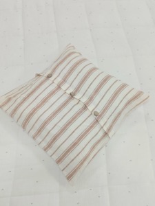 Housse de coussin carrée en lin rayé, style nordique, respirante, tissée, avec fermeture enveloppe, pour la décoration intérieure - Product Image 2