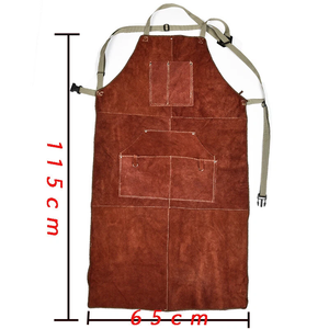Tablier de soudeur en cuir de vachette robuste de haute qualité, résistant aux chocs thermiques et aux flammes, unisexe, pour restaurants et bars - Vente en gros - Product Image 4