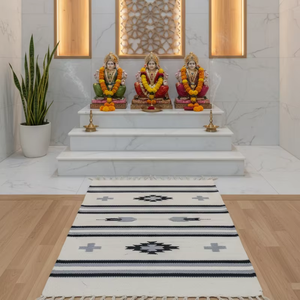 Alfombra/Corredor Rectangular de Algodón Hecho a Mano con Diseño Floral Moderno, Tejido de Lujo, 950gsm, Lavable, Felpa, Reversible, Tres Tonos, Venta al por Mayor - Product Image 1