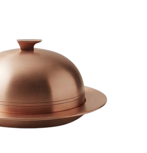 Minimalist Round Copper Butter Dish With Lid Airtight Freshness Preservation Kitchen Use <b>Metal</b> Food <b>Container</b> - Product Image 4