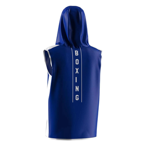 Fully Sublimated Custom Design Traditional Sleeveless Ring <b>Jacket</b> with Hood Satin Boxing Ring <b>Zip</b> <b>up</b> <b>Jacket</b> Fighter Hoodies - Product Image 3
