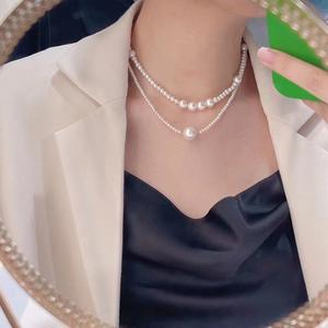 Versatile S925 <b>Silver</b> Collarbone <b>Chain</b> Stylish Freshwater Pearl <b>Necklace</b> with High Brightness Fashionable Accessory for Women - Product Image 2