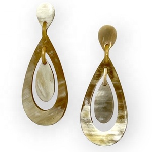 Customizable Buffalo Horn <b>Earring</b> Stainless Steel <b>Silver</b> Copper with Hook Shape From Manufacturer and Exporter - Product Image 5