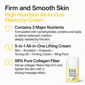 Crema Lifting Coreana OEM al Collagene e Uovo, Essenza Luminosa per Pelle Radiosa, Booster per Pelle Luminosa, Idratante - Product Image 6