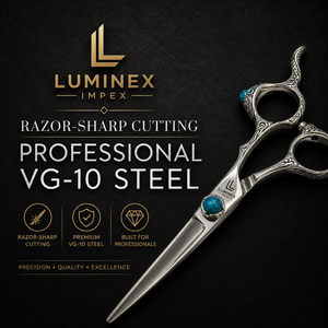 NYBL-55 5.5inch Straight <b>Left</b>-<b>handed</b> <b>Scissors</b> JAPAN 440C Sharp 58-59HRC Hardness Stainless Steel Handle Barber Shears Hair 28 - Product Image 2