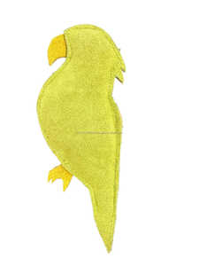 Jouet à mâcher pour oiseaux en forme de perroquet mignon, taille moyenne, en cuir suédé durable, pour usage intérieur, emballage en polybag, peluche - Product Image 4