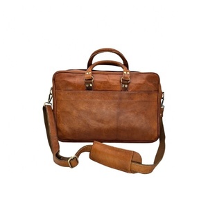 Pure Goat Leather Shoulder <b>Messenger</b> <b>Bag</b> with Zipper Closer Customized Classic Office Shoulder Crossbody Unisex <b>Bag</b> - Product Image 4