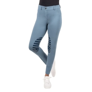 Pantalon d'équitation taille haute pour femme, long, en Spandex et Nylon, extensible dans les quatre sens, couleur unie avec bande latérale - Product Image 1