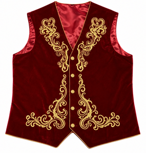 Ensemble de costume de Père Noël brodé en or sur mesure, costume de Père Noël en velours de qualité supérieure, costume de Père Noël pour adultes, vente en gros, manteau en fausse fourrure d'hiver - Product Image 4