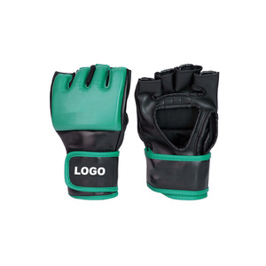 Reasonable Prices <b>Leather</b> Half Finger Boxing MMA Gloves with Hand Grips Custom Logo MMA Gloves - Product Image 1