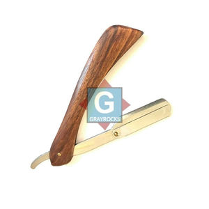 Maquinilla de Afeitar Dorada para Hombre, Mango de Madera, Acero Inoxidable, Maquinilla de Afeitar Profesional - Product Image 5