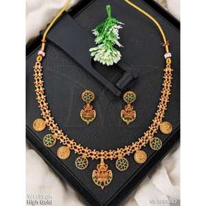 ชุดสร้อยคอทองคำดีไซน์เนอร์สุดหรู สไตล์ราชวัฒน์แบบดั้งเดิม เครื่องประดับเจ้าสาวสุดสง่างาม สร้อยคอสไตล์ชาติพันธุ์สำหรับผู้หญิง คอลเลคชั่นงานแต่งงาน - Product Image 3