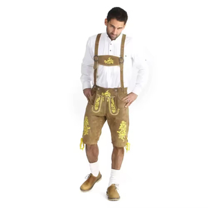 Vente en gros ZASSON SPORTS Bavarian Lederhosen Unisexe Fait main Allemand Oktoberfest Trachten Shorts en Cuir Véritable pour Festival Coupe Classique - Product Image 5
