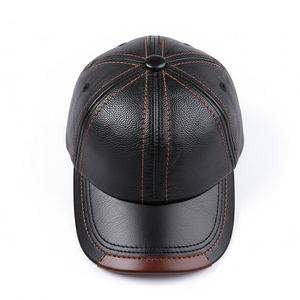 Casquette de baseball personnalisée de luxe, noire et marron bicolore, style sportif urbain - Product Image 1