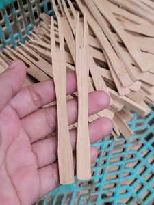 Eco-Friendly Bamboo Cocktail Forks <b>Toothpicks</b> 3.5 Inch Natural Bamboo Party Catering Dessert Fruit ready to ship VIETCHOICE - Product Image 5