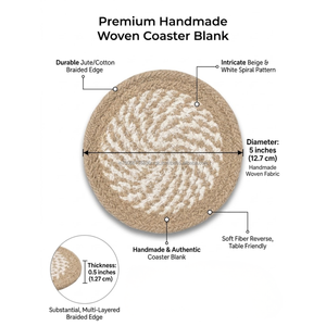 Eco Friendly Braided Fabric Drink <b>Coaster</b> 5 Inch <b>Heat</b> Resistant Coffee Mug Pad Modern Design for Caf Restaurant Hotel - Product Image 4