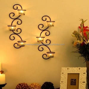 Bougeoir votif en fer rustique fait à la main pour les espaces intérieurs à thème industriel disponibles à un prix abordable - Product Image 2