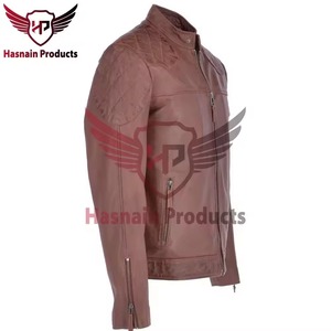 Chaqueta de Cuero Genuino Marrón para Hombre, Ajustada, Estilo Motero, de Piel de Vacuno, con Hombros Acolchados, Estilo Cafe Racer, Personalizada, Abrigo Cálido de Invierno - Product Image 2
