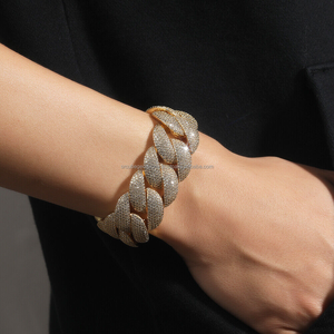 14mm precio al por mayor moda Moissanite diamante 18K chapado en oro collar de cadena de eslabones cubanos para los hombres - Product Image 6