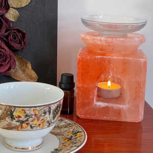 Difusor de Aroma de Sal del Himalaya en Cubos con Placa Calentadora de Aceite |   Aromaterapia y Luz Curativa para Spa y Bienestar - Product Image 3