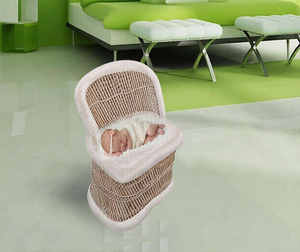 Cuna de Bambú Ecológica con Lino de Algodón, Diseño Tradicional para Bebés y Niños, Sofá Mecedor Cómodo, Artesanía - Product Image 3