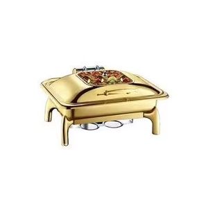 ชุดชามเสิร์ฟสแตนเลสสตีลลายตอกหรูหรา พร้อมฝาปิด หูจับสีทอง ภาชนะเก็บอาหารตกแต่งสำหรับห้องครัว ชุดภาชนะบนโต๊ะอาหาร - Product Image 3