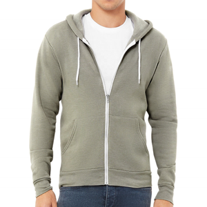 Sweat à capuche zippé personnalisé pour homme, 100 % coton molletonné, écologique, streetwear d'hiver, avec poche avant - Product Image 5