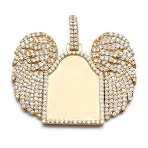 Moissanite Diamond Hiphop Charm Pendants Personalized Custom Printed <b>Picture</b> Memory <b>Locket</b> Photo Men Women Silver Jewelry - Product Image 1