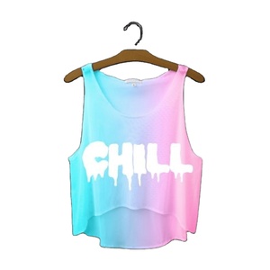 Tops bonitos de moda de alta calidad para mujer Corbata informal y camisetas sin mangas teñidas para mujer - Product Image 2