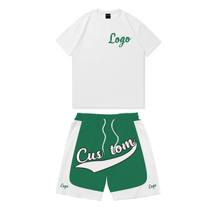 Custom Logo Vintage Breathable T-Shirt Shorts Set Unisex Streetwear Summer Outfit Colorful Matching Casual Two-Piece Tracksuit - Product Image 5