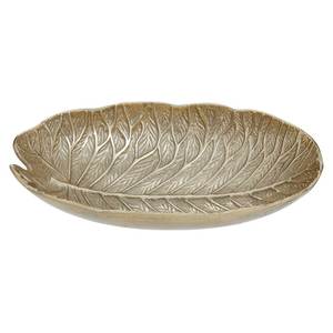 Frutero de Aluminio Pulido Dorado, Decorativo, con Forma de Hoja, de Lujo, Hecho a Mano, Centro de Mesa para Fiestas - Product Image 1